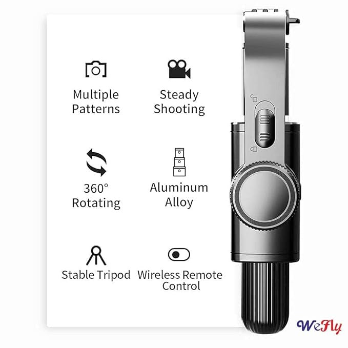 Wifton Q08 1-axis Gimbal Stabilizer 3-in-1 Extendable Seflie Stick Tripod-IVXI Single Gimbal for Mobile, Camera (450)