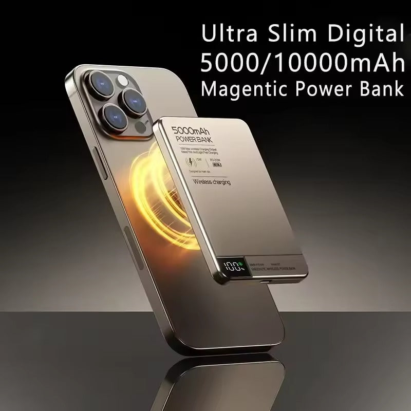 New High quality Alloy Fast Charger Power Banks With Gifts Backup Battery Powerbank Magnetic Wireless Phone Charger For Magsafe