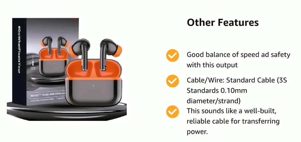 HHM Beast Mode Nirvna Shiney with 65ms Low Latency Ear Buds (Black)