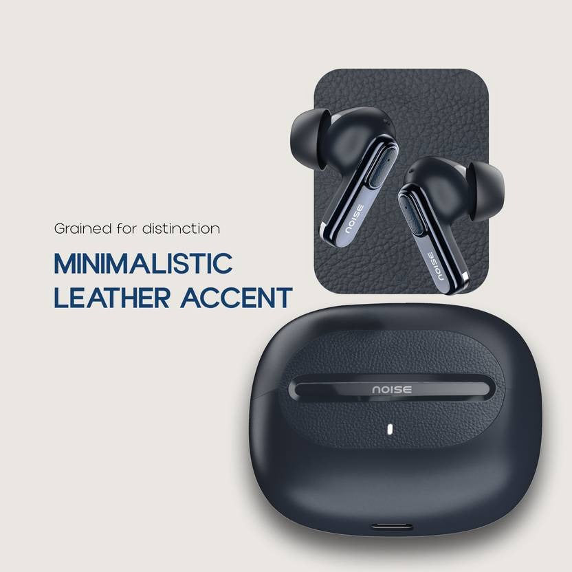 Noise Buds UNO, 40Hrs Playtime, Quad Mic with ENC, Premium Leather Accent, Dual Pair Bluetooth (Navy Grain, True Wireless)