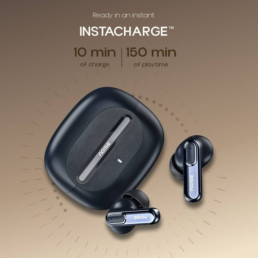 Noise Buds UNO, 40Hrs Playtime, Quad Mic with ENC, Premium Leather Accent, Dual Pair Bluetooth (Navy Grain, True Wireless)