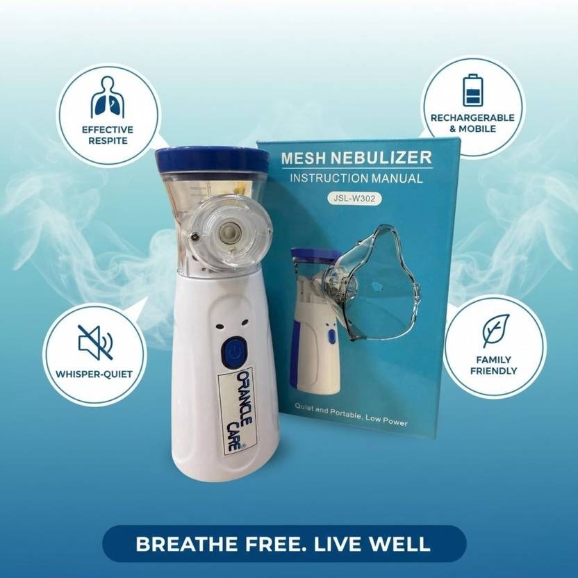 ORANCLE CARE Portable Nebulizer for Adults,Kids for Breathing Problem White-Blue Nebulizer (White)