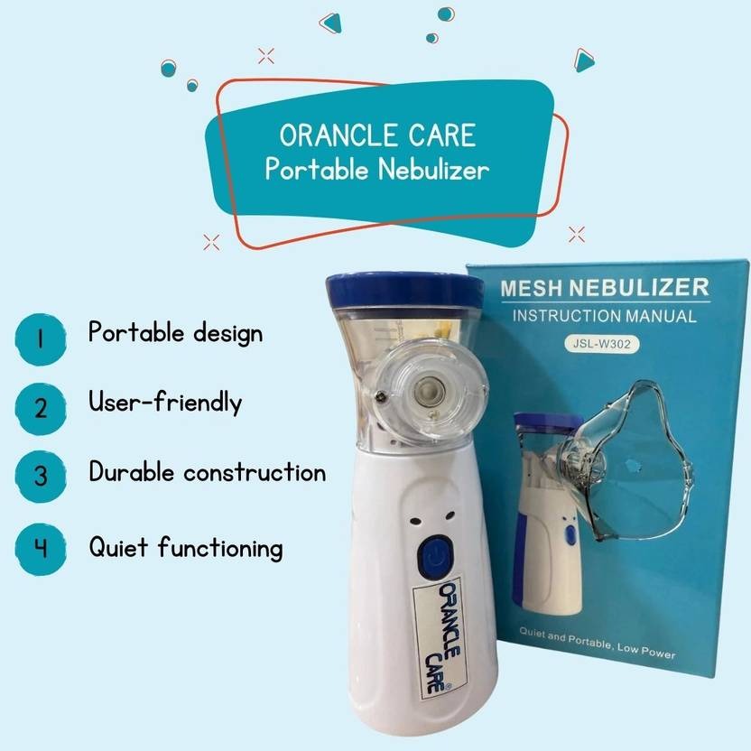 ORANCLE CARE Portable Nebulizer for Adults,Kids for Breathing Problem White-Blue Nebulizer (White)