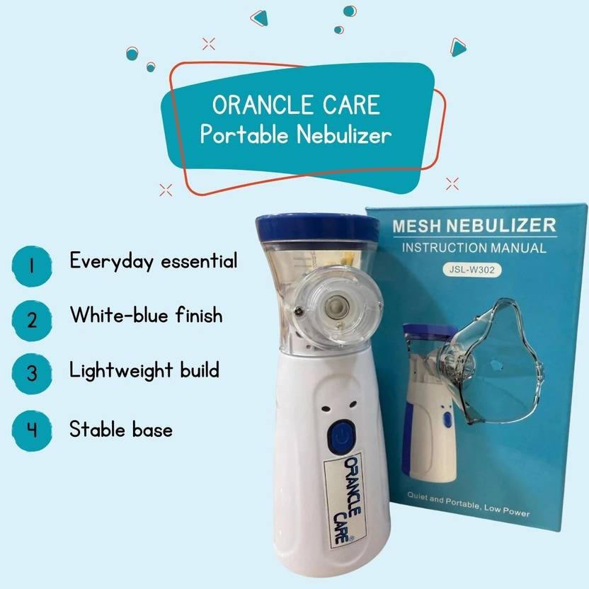 ORANCLE CARE Portable Nebulizer for Adults,Kids for Breathing Problem White-Blue Nebulizer (White)